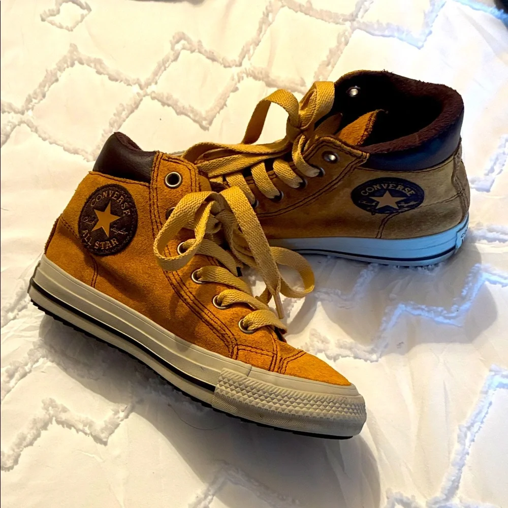 Converse Kids High-Top Sneakers in Mustard Yellow